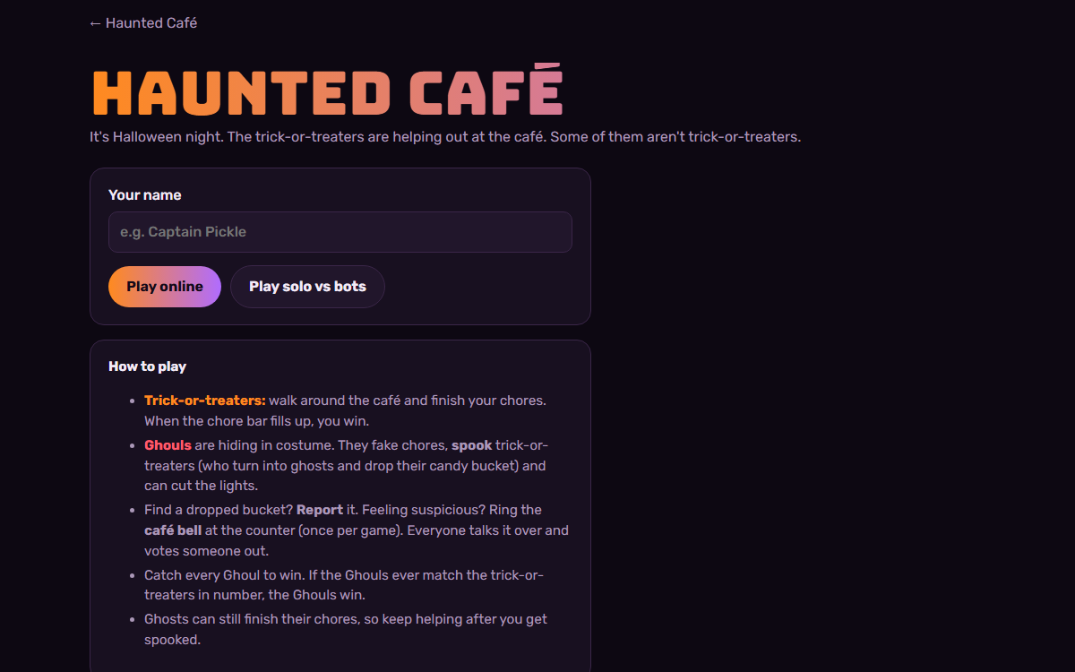 Haunted Caf&eacute; screenshot