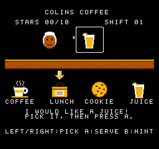 Colin's Coffee Café: Café Shift (NES) screenshot
