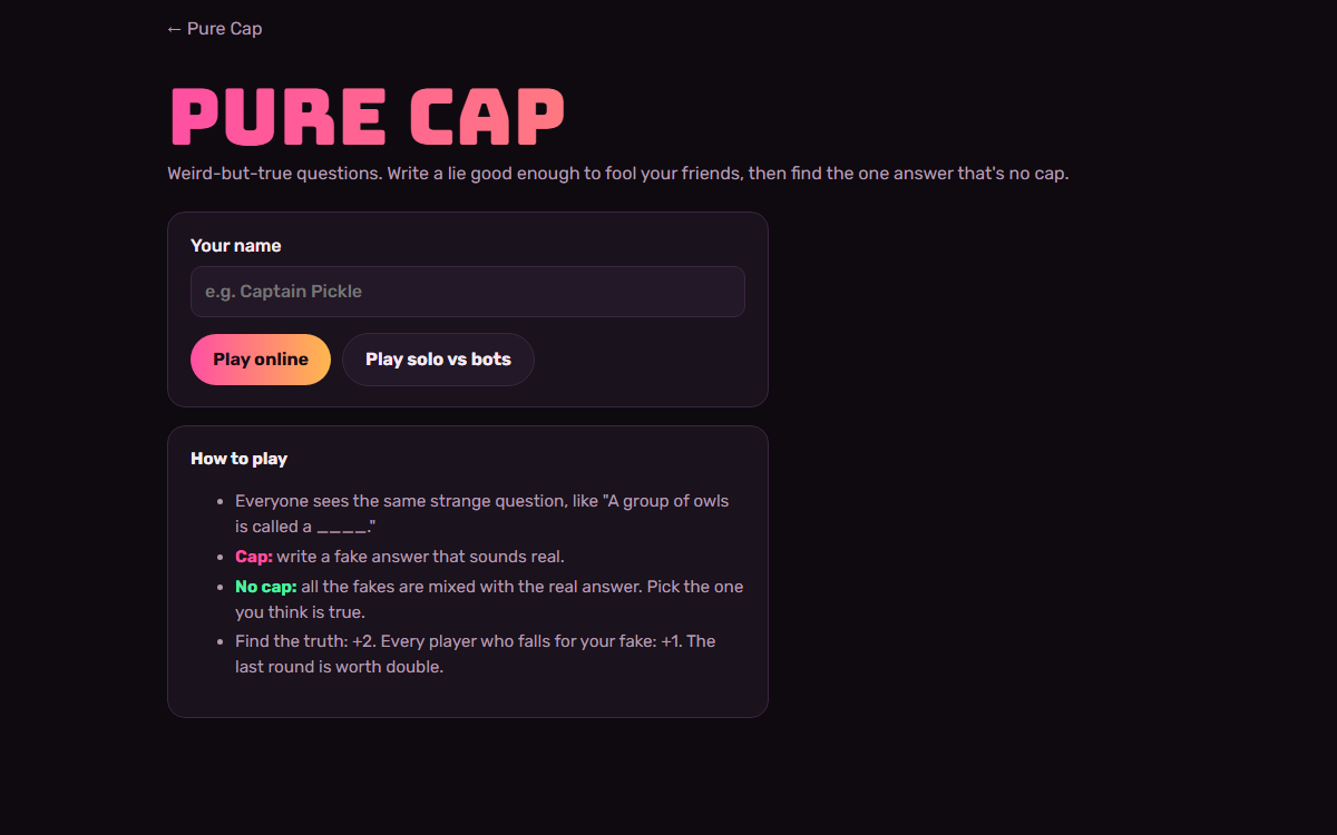 Pure Cap screenshot